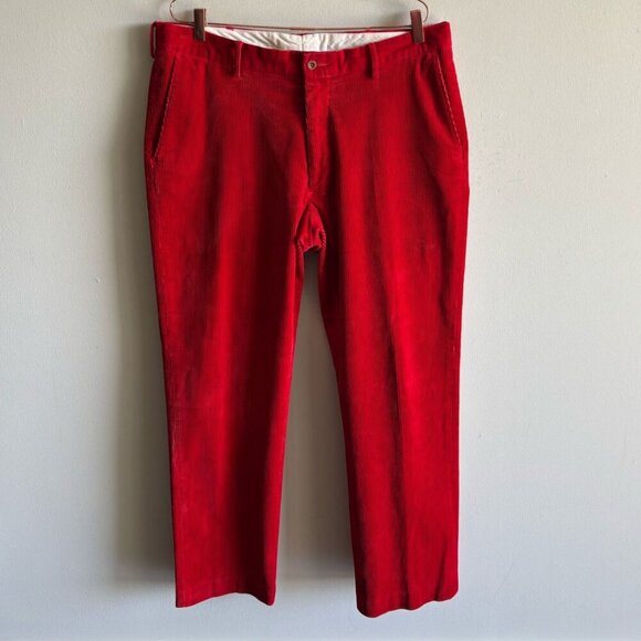 Polo By Ralph Lauren Mens Corduroy Straight Leg Pants Red Size 36/32 - Picture 1 of 10